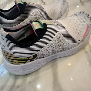 New Balance White and Pink Slip-On Shoes